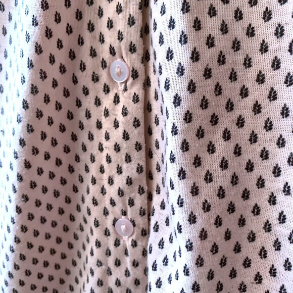 H&M Sleeveless blouse Top V-Neck button down beige With Black details, Size M - Picture 6 of 6